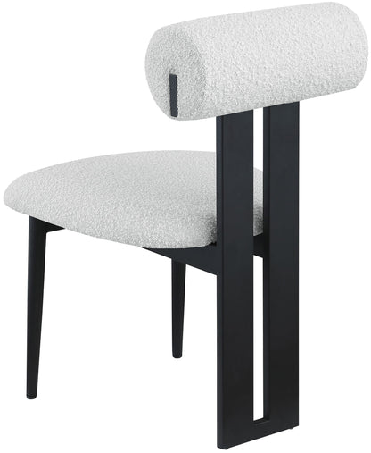 Dario - Boucle Dining Chair With Black Frame (Set of 2)