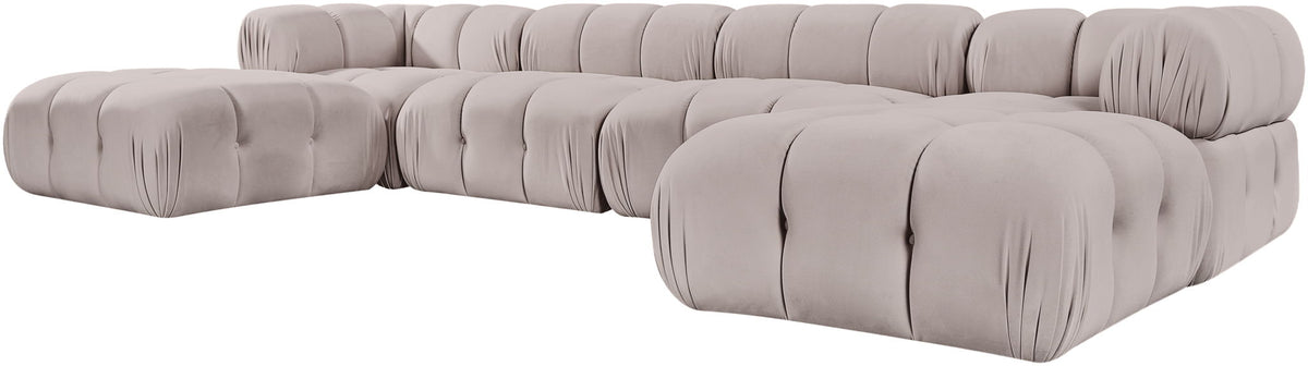 Orin - Velvet 6 Piece Modular Double Chaise Sectional