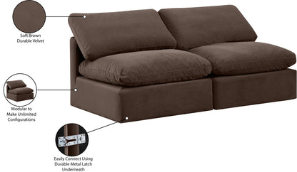 Indulge - Velvet 2 Seat Modular Armless Sofa