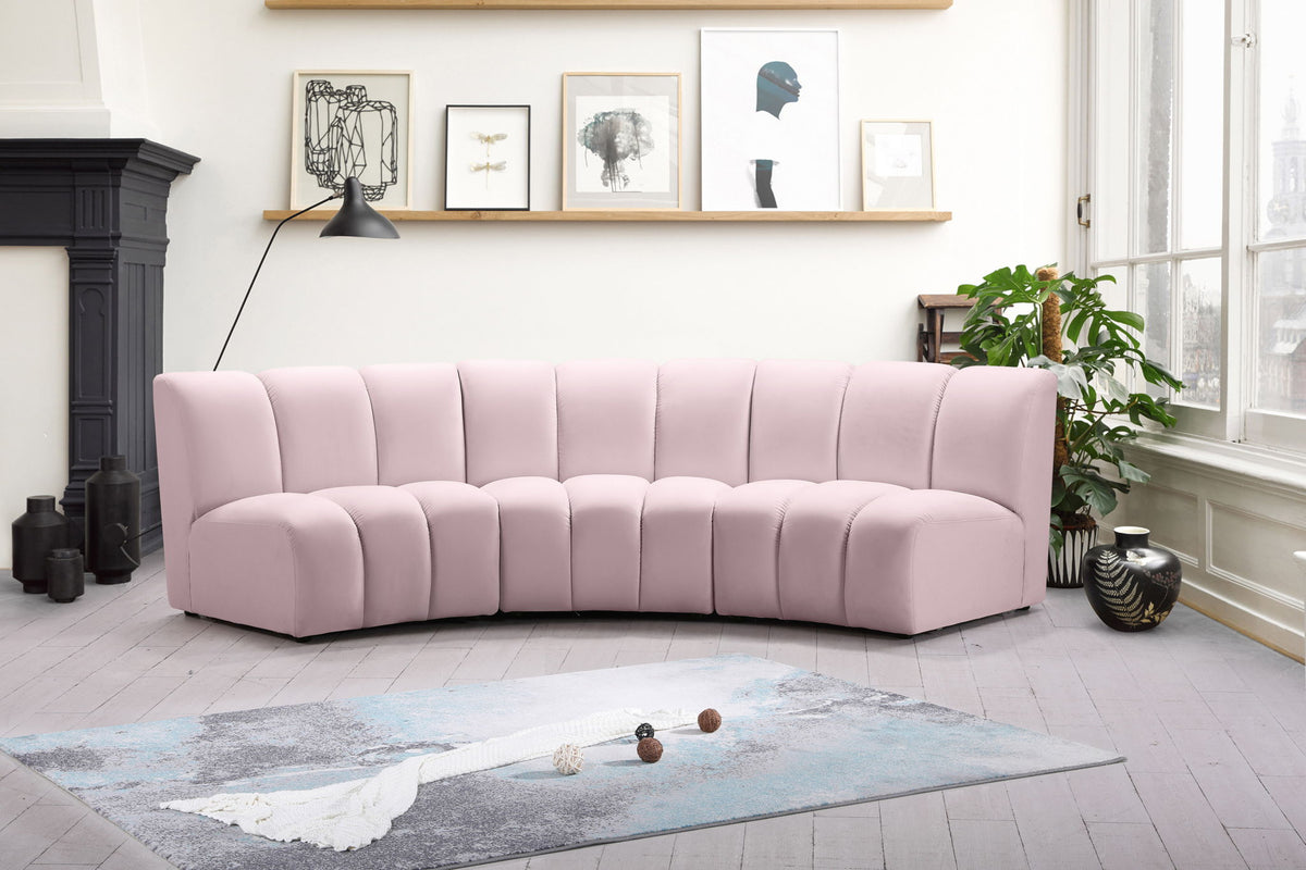 Infinity - 3 Piece Velvet Modular Sectional