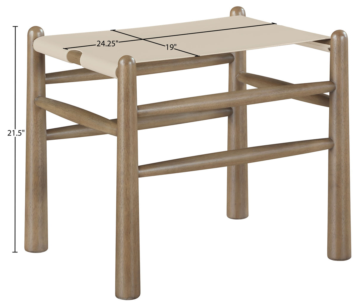 Santos - Faux Leather Upholstered Bench - Walnut Frame