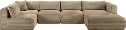 Shaggy - Fabric 5 Piece Modular U-Shaped Sectional