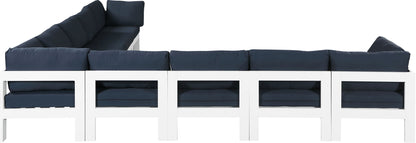 Nizuc - Outdoor Patio 9 Piece Modular Sectional With White Frame