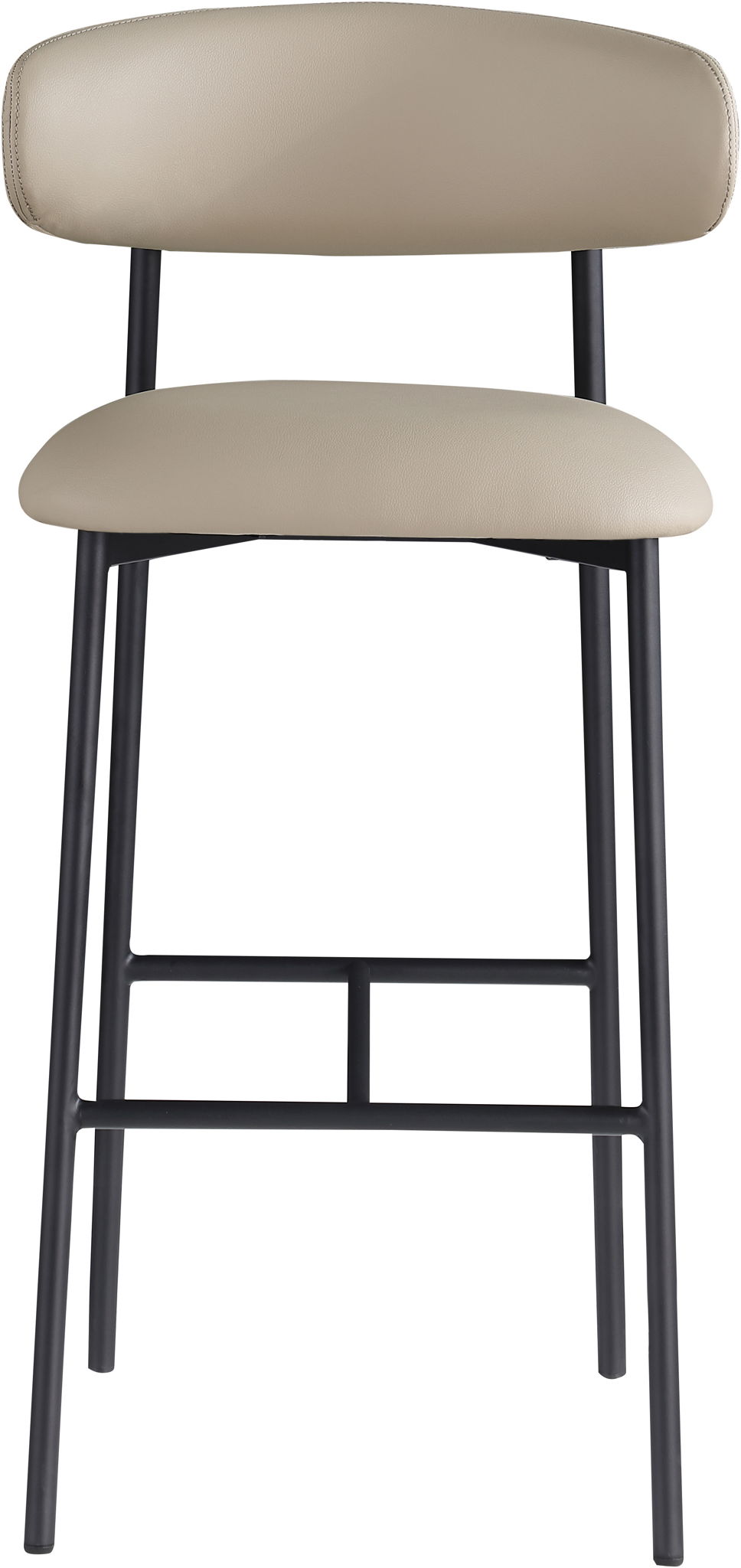 Lupita - Vegan Leather Upholstered Bar Stool (Set of 2) - Taupe / Matte Black