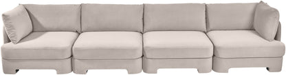 Hammond - Velvet Performance Fabric Upholstered 4 Piece Sofa