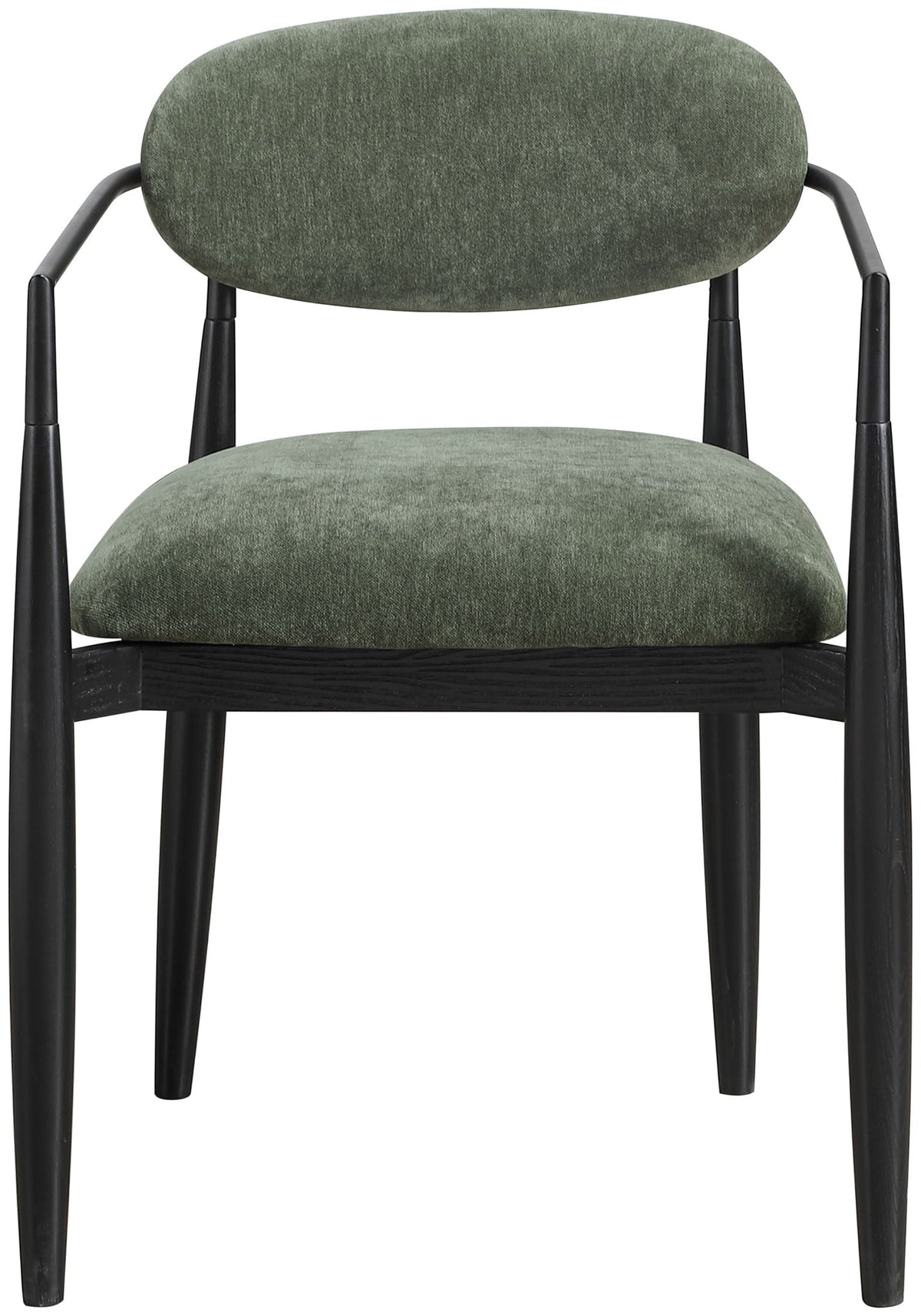 Riccio - Fabric Dining Arm Chair (Set of 2) - Black Frame