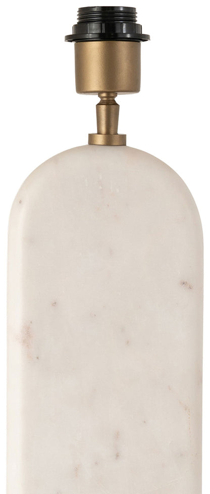Solis - Genuine Marble And Mango Wood Base With Linen Textured Fabric Shade Table Lamp