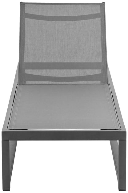 Maldives - Water Resistant Outdoor Patio Adjustable Sun Chaise Lounge Chair With Gray Base