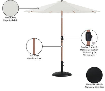 Fiji - Aluminum Patio Umbrella With Round Black And Teak Base