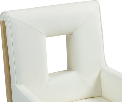 Gwendolyn - Faux Leather Dining Arm Chair With Natural Frame