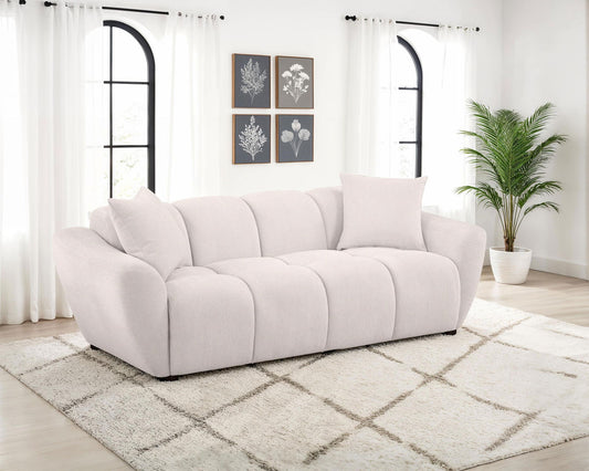 Destino Chenille Upholstered Splayed Arm Sofa Greige