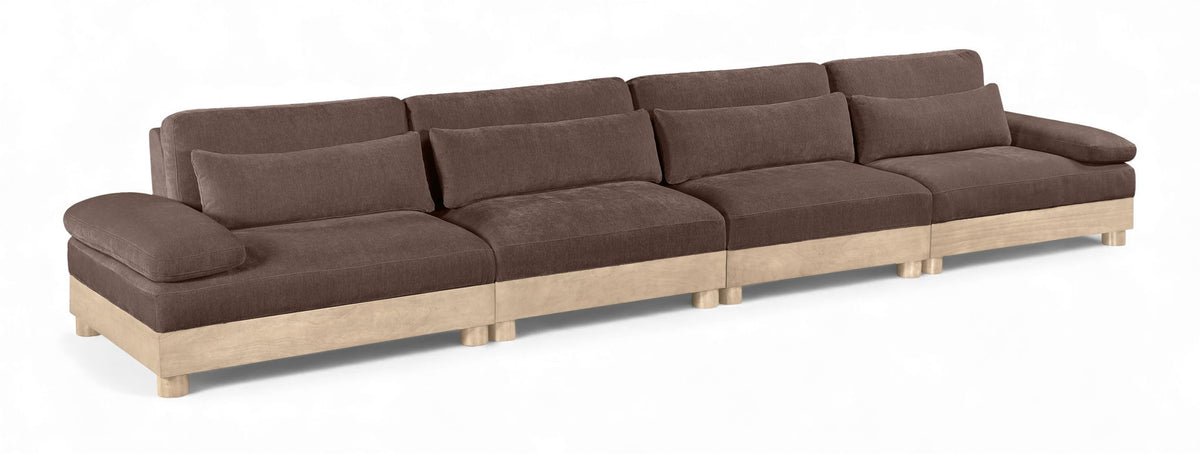 Turin - Chenille Fabric Upholstered Modular Sectional - Brown