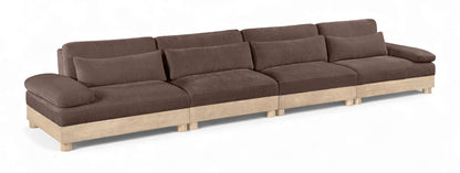Turin - Chenille Fabric Upholstered Modular Sectional - Brown