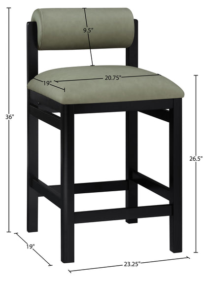 Roundhill - Faux Leather Counter Stool - Black Frame
