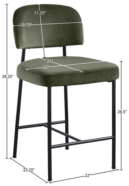 Zarelle - Performance Fabric Upholstered Counter Stool (Set of 2)