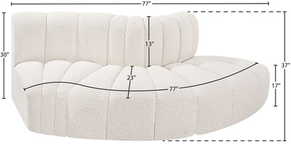 Arc - Boucle Fabric 3 Piece Modular Sofa