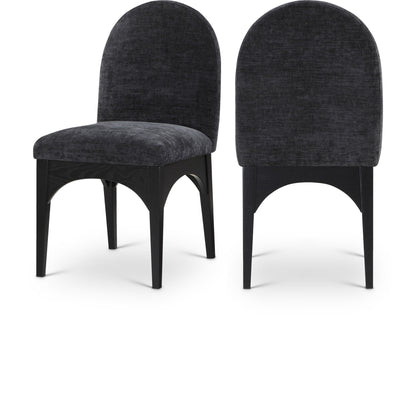 Waldorf - Chenille Dining Side Chair With Black Legs