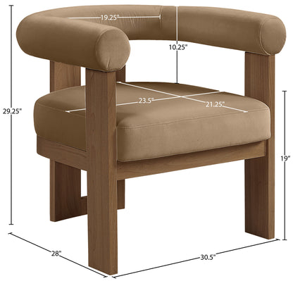 Arienzo - Performance Fabric Upholstered Accent Chair - Walnut Base