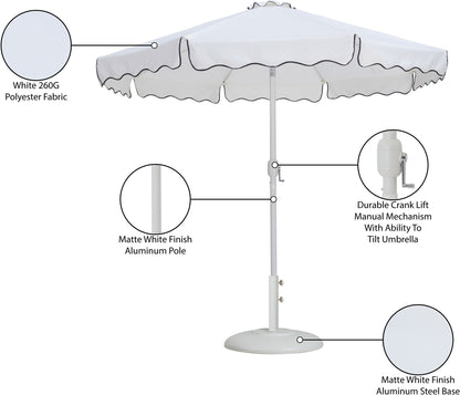 Amalfi - Patio Umbrella - White Base / White Pole