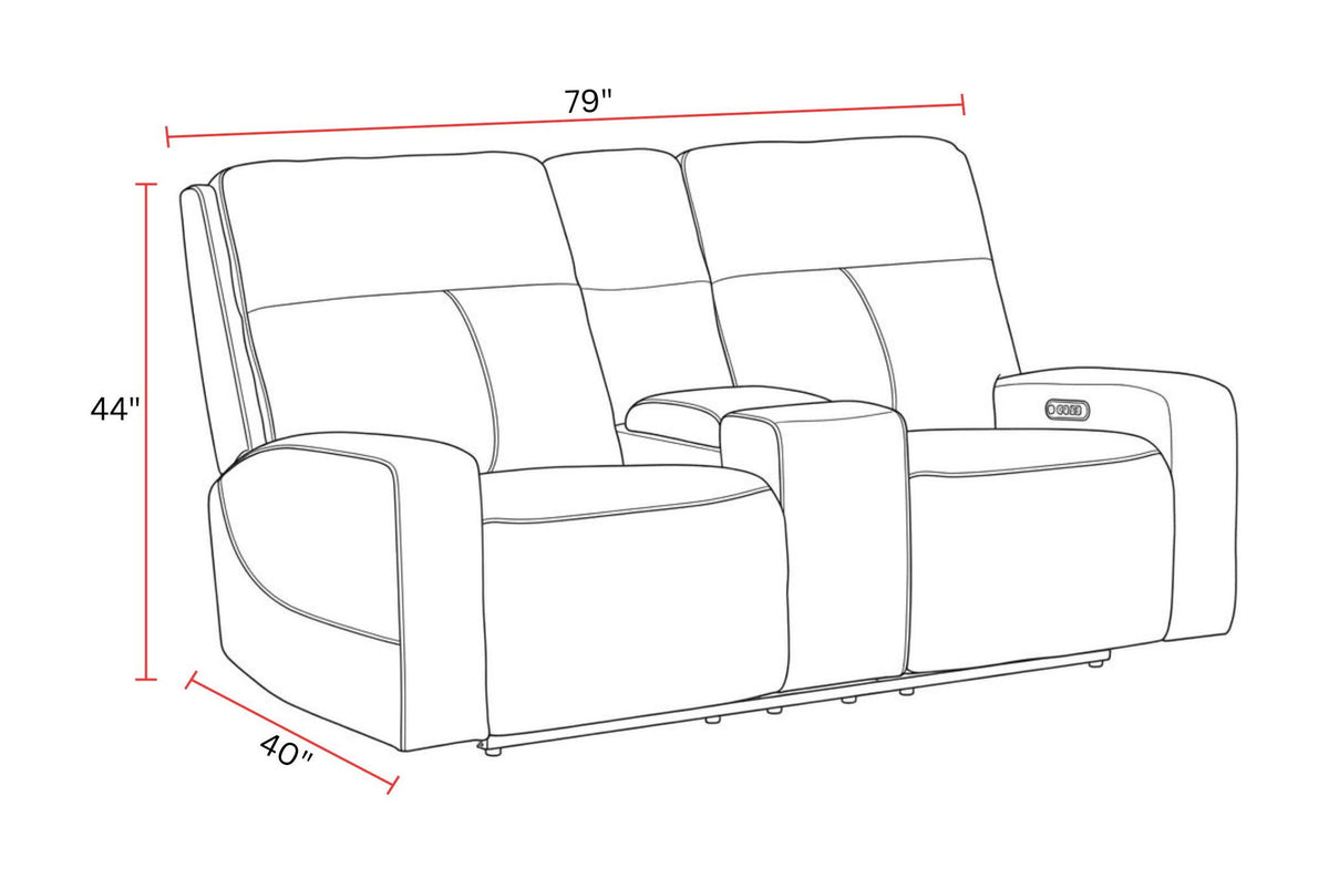 Traxton - Power Zero Gravity Tilt Console Loveseat