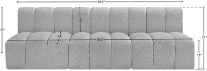 Arc - Boucle Fabric 3 Seats Modular Sofa