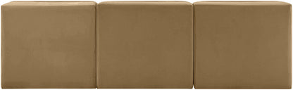 Rummi - Velvet Performance Fabric Upholstered 3 Piece Modular Armless Sofa