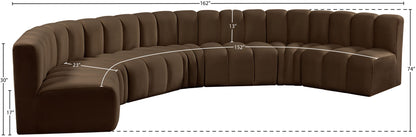 Arc - Velvet 7 Piece U-Shaped Modular Sofa