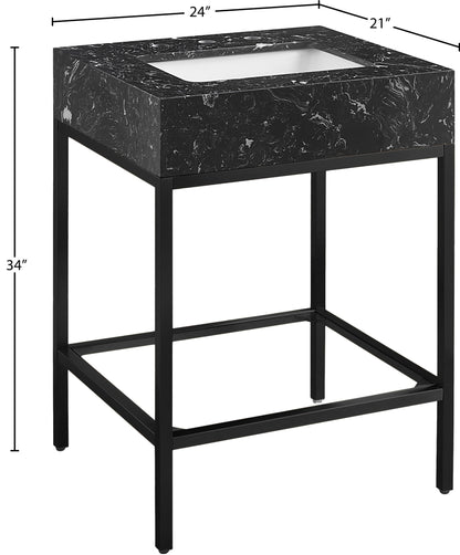 Marmo - Engineered Marble Bathroom Vanity With Black Base