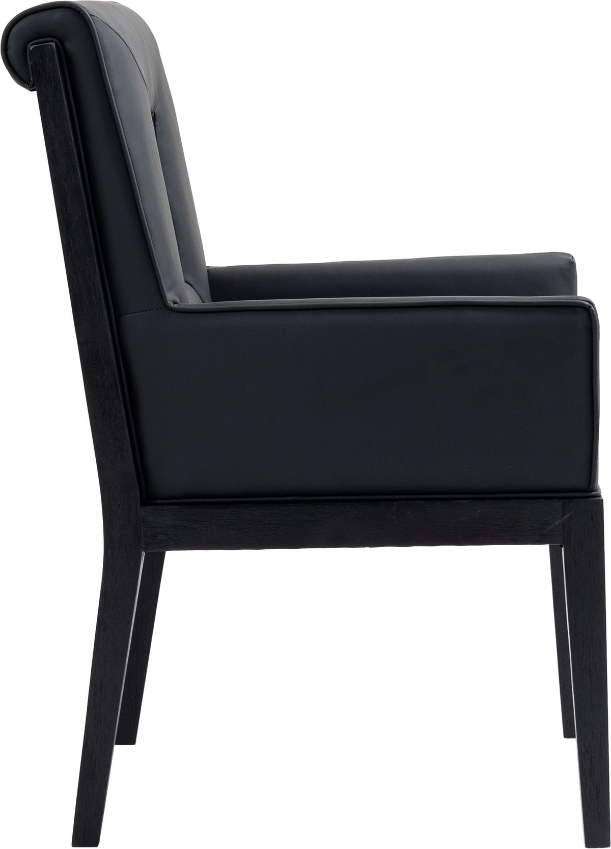 Gwendolyn - Faux Leather Dining Arm Chair With Black Frame