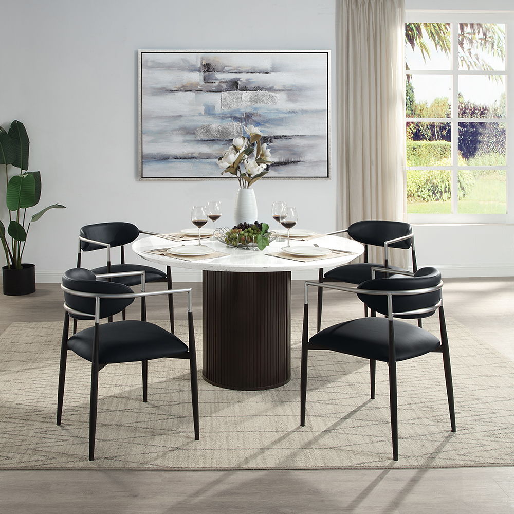 Jaramillo - Arm Chair (Set of 2) - Black Leatherette
