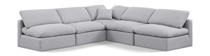 Indulge - Linen 5 Piece Modular Corner Armless Sectional