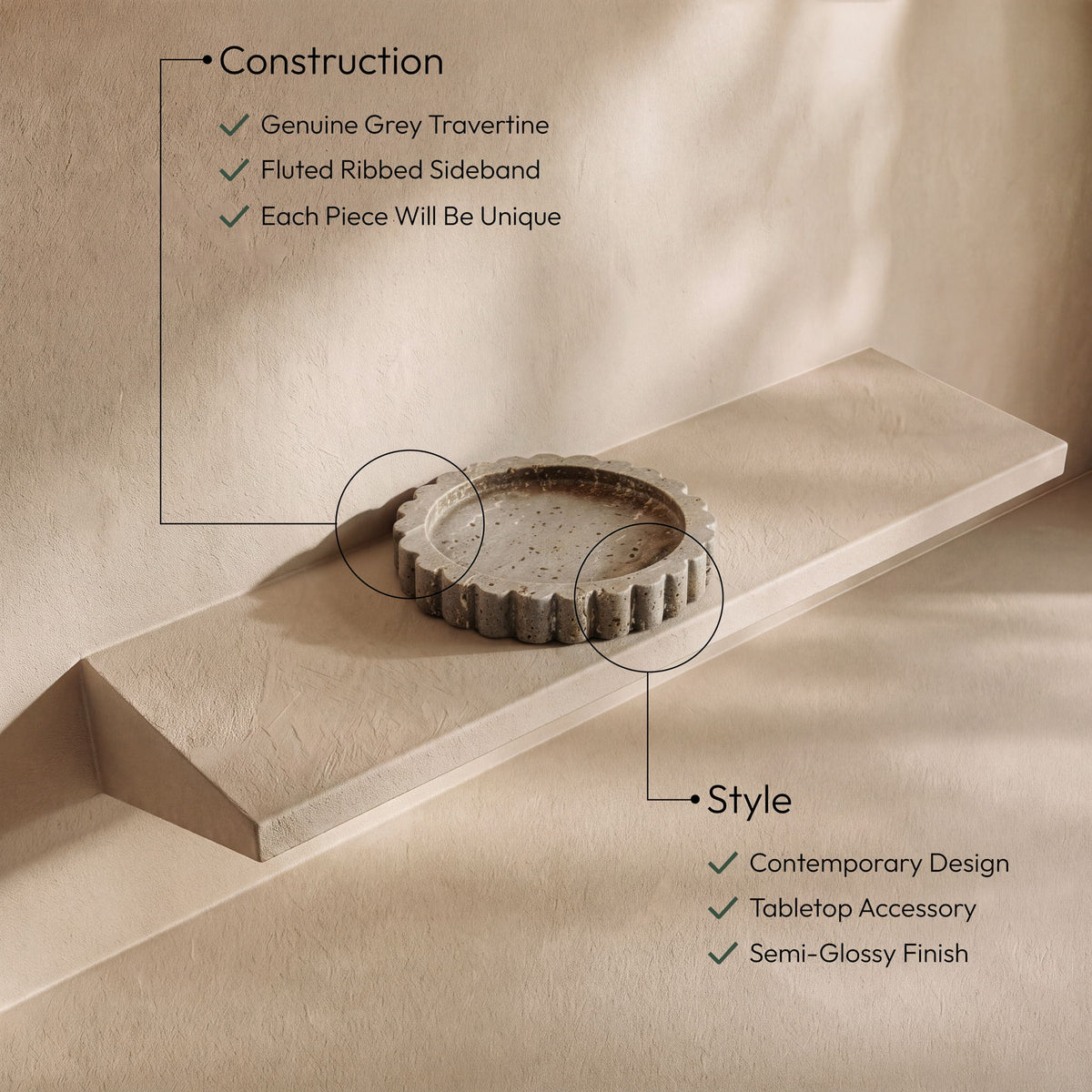 Ricardo - Travertine Tray