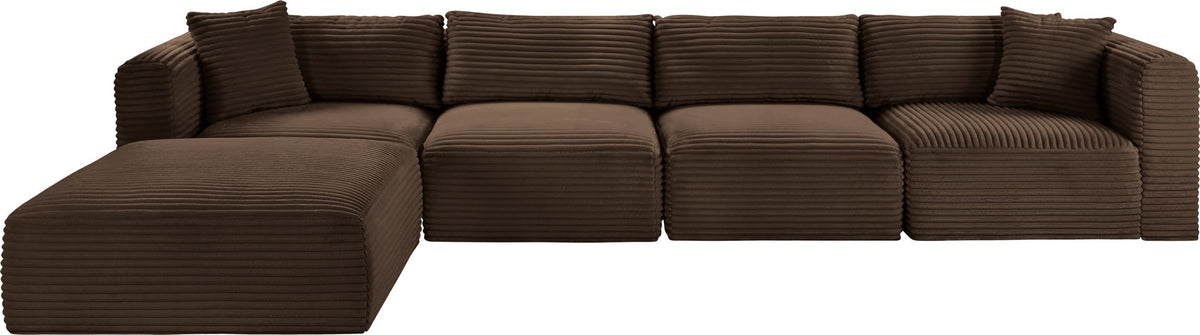 Shaggy - 5 Piece Modular Sectional With Ottoman