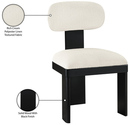 Timbra - Linen Textured Fabric Upholstered Dining Chair (Set of 2) - Black Base