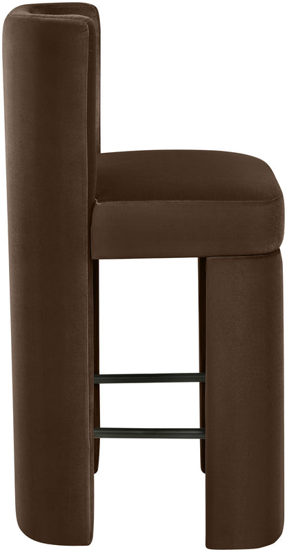 Zuno - Velvet Performance Fabric Upholstered Counter Stool (Set of 2)