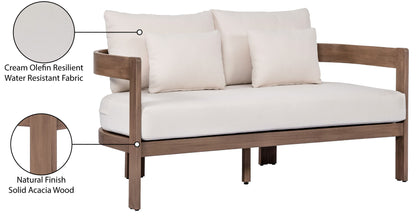 Newport - Water Resistant Fabric 65" Upholstered Outdoor Patio Loveseat