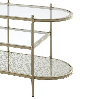 Zaba - TV Stand - Glass Top & Champagne