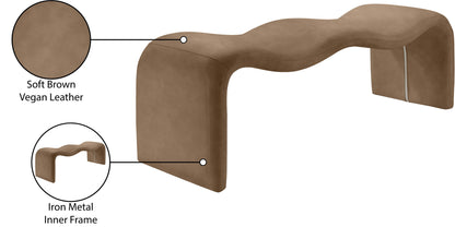 Willow - Faux Leather Bench - Brown