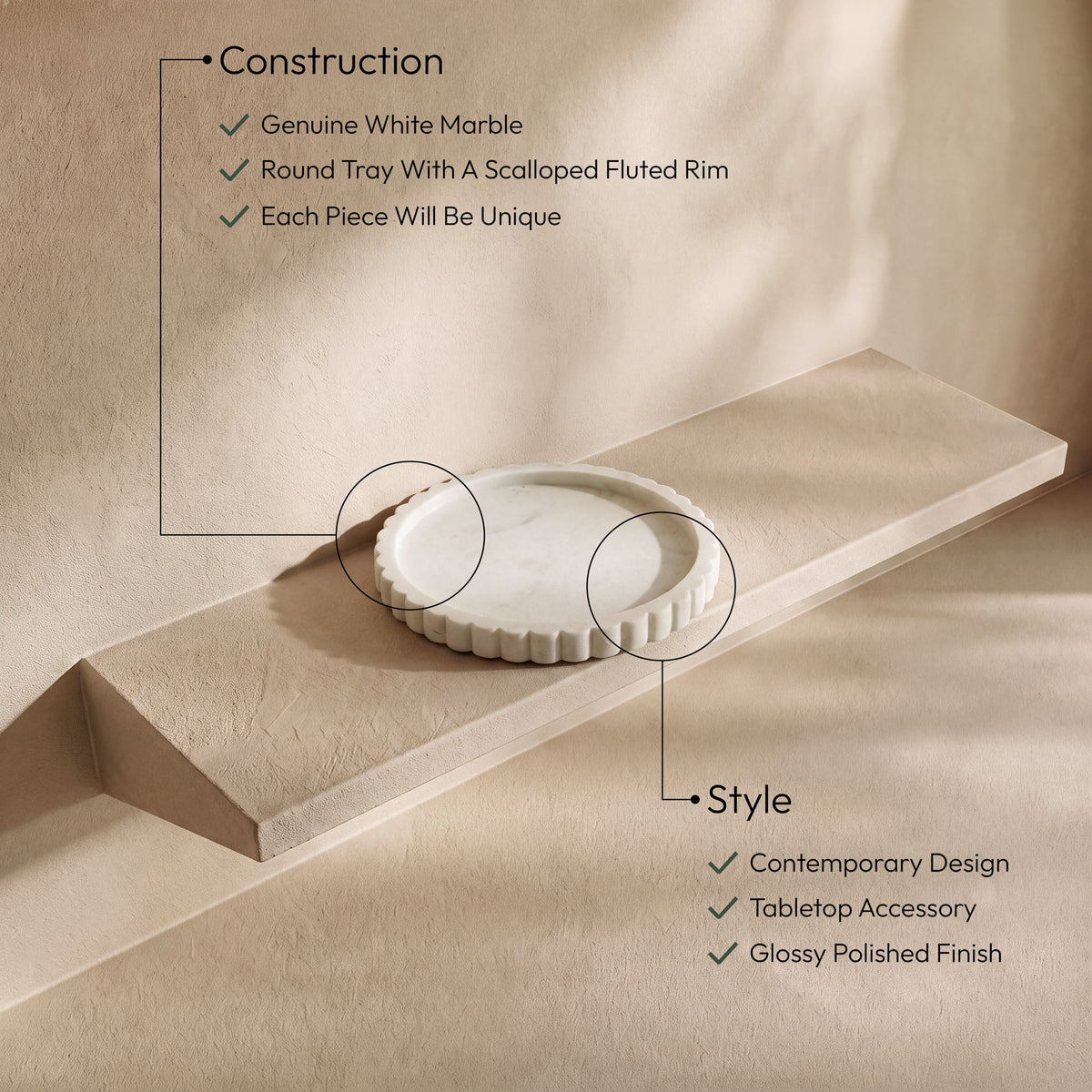 Lysander - Genuine Marble Tray
