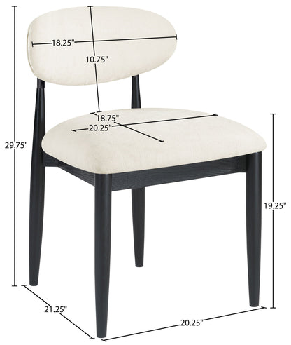 Riccio - Fabric Dining Side Chair (Set of 2) - Black Frame