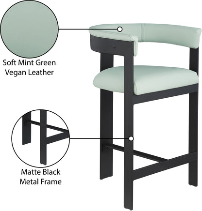 Romeo - Faux Leather Counter Stool With Black Base (Set of 2)