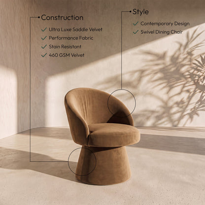 Selene - Upholstered Swivel Dining Chair