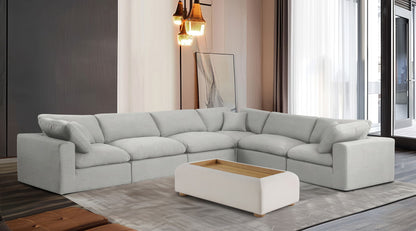 Comfy - 6 Piece Linen Modular Corner Sectional