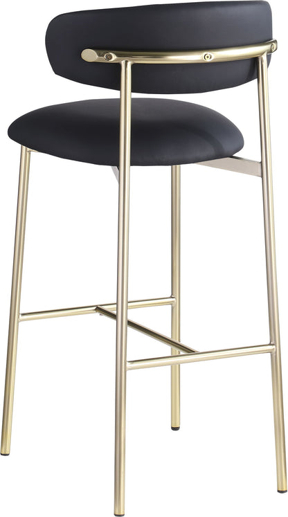 Lupita - Vegan Leather Upholstered Bar Stool With Brushed Gold Frame (Set of 2)
