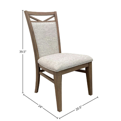 Americana Modern Dining - Rectangular Extendable Dining Table With 6 Upholstered Dining Chairs - Cotton