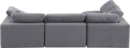 Comfy - 4 Piece Velvet Modular Armless Sectional