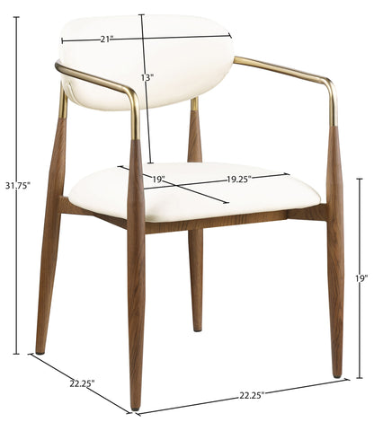 Ronda - Vegan Leather Upholstered Dining Arm Chair - Walnut Legs