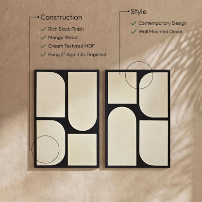 Icon - Mango Wood 2 Piece Wall Art