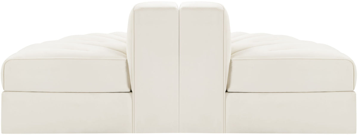Rummi - Velvet Performance Fabric Upholstered 2 Piece Rounded Modular Loveseat