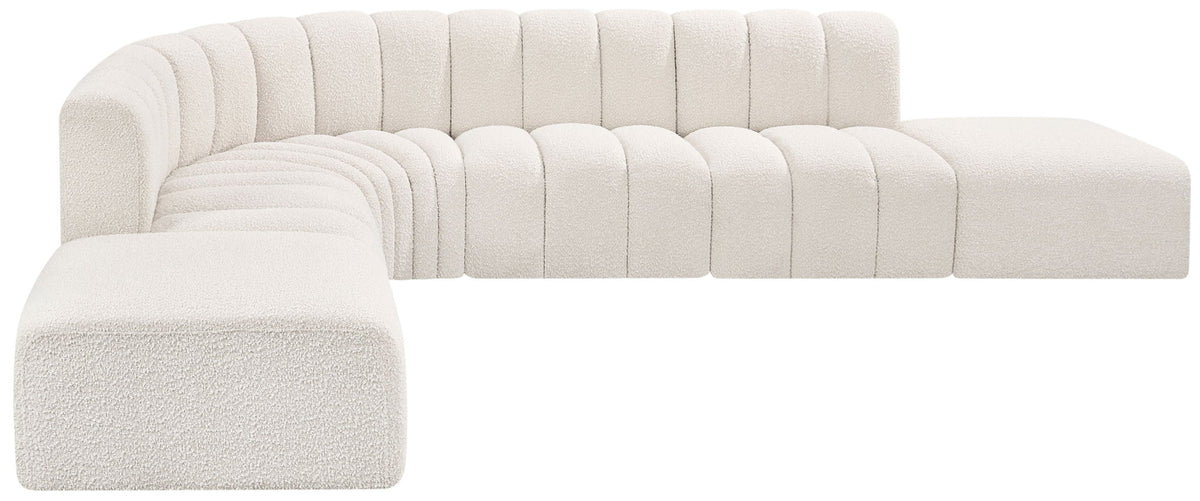 Arc - Boucle Fabric 7 Piece Corner Modular Sofa